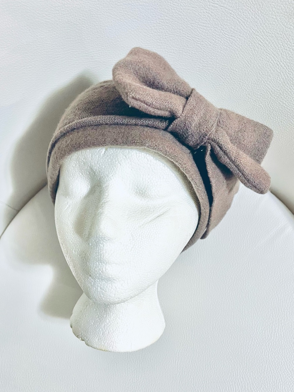 Pins & Needles Vintage Taupe Wool Bow Hat